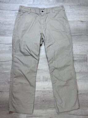 Carhartt Pants Mens 38x32 Rigby Rugged Flex Canvas Relaxed Fit 102291-232 Beige